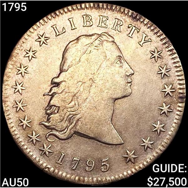1795 Flowing Hair Silver Dollar 3 Leaves UNCIRCULA