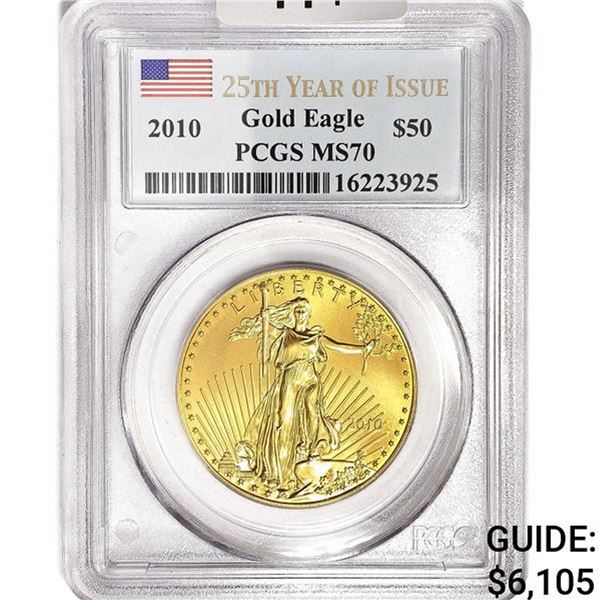 2010 US 1oz Gold $50 Eagle PCGS MS70