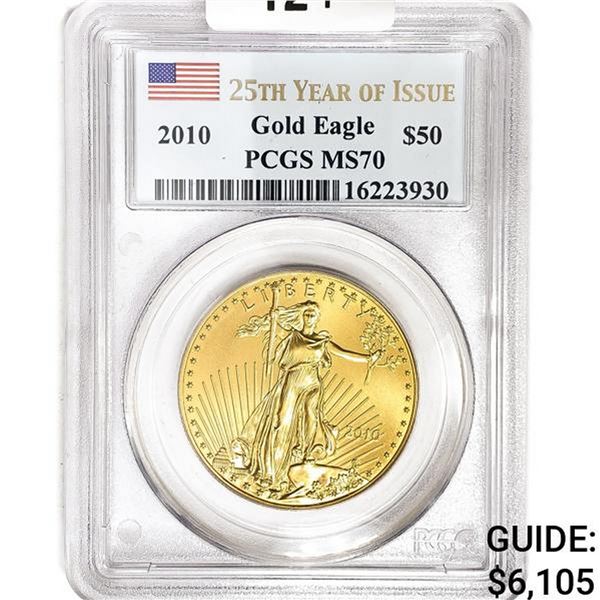 2010 US 1oz Gold $50 Eagle PCGS MS70