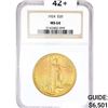 Image 1 : 1924 SG $20 Gold Double Eagle NGC MS64
