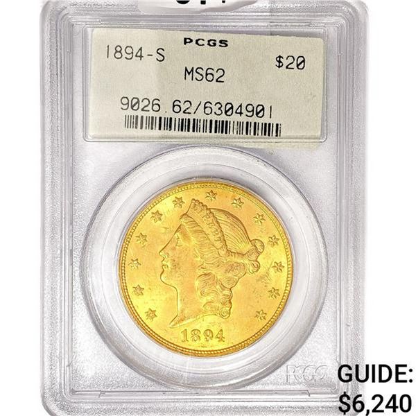 1894-S LH $20 Double Eagle PCGS MS62