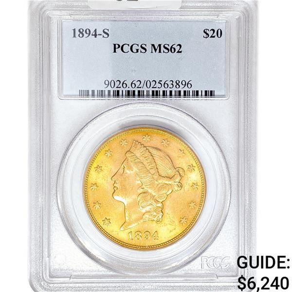1894-S LH $20 Double Eagle PCGS MS62