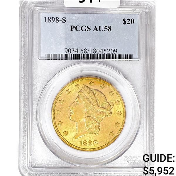1898-S LH $20 Double Eagle PCGS AU58
