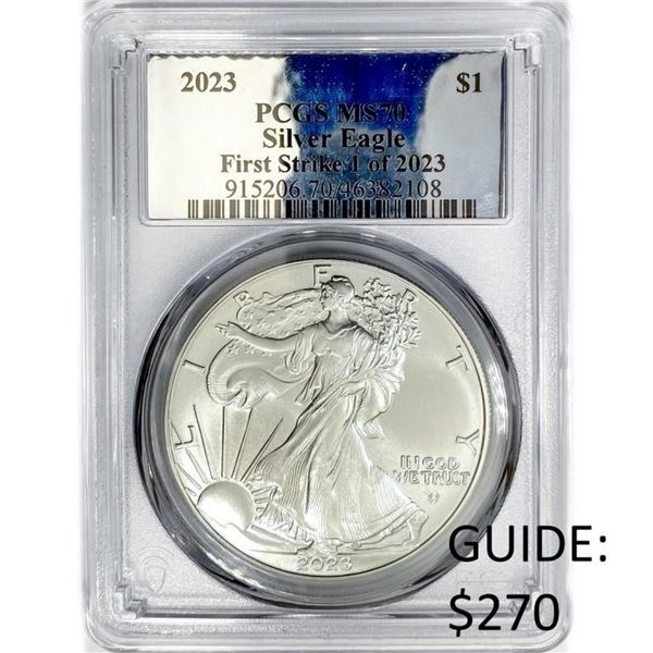 2023 Silver Eagle PCGS MS70 First Strike Silv Labl