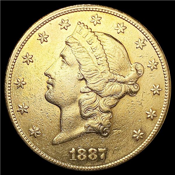 1887-S $20 Gold Double Eagle CLOSELY UNCIRCULATED