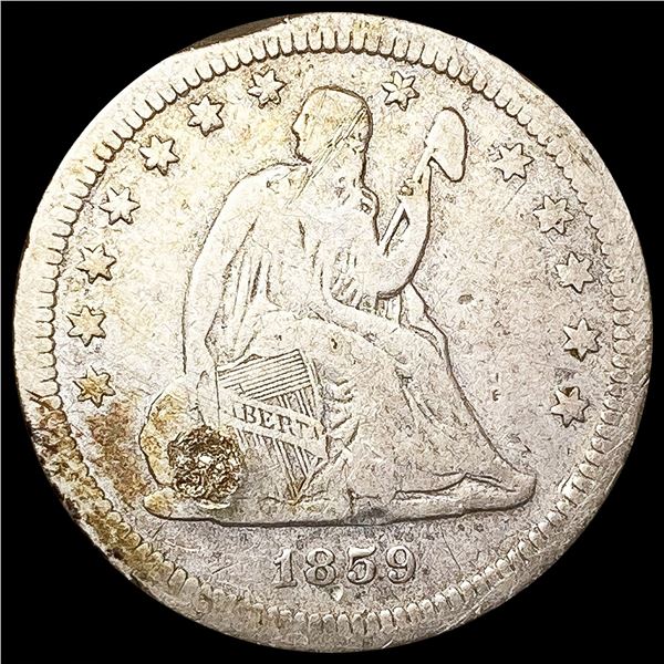 1859-S Seated Liberty Quarter NICELY CIRCULATED