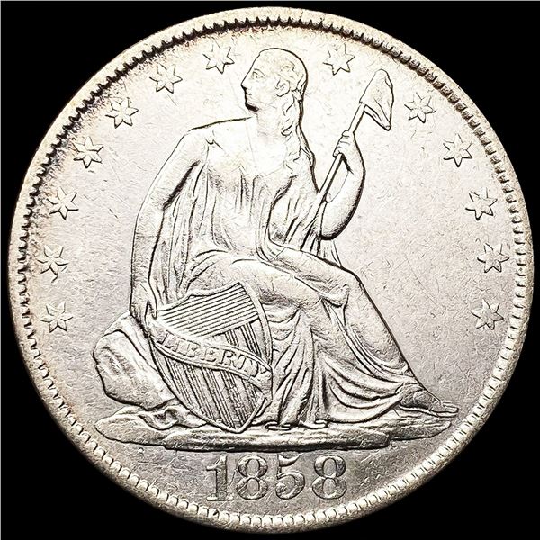 1858-O Seated Liberty Half Dollar ABOUT UNCIRCULAT