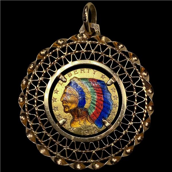 1912-D Painted .7oz Gold $5 w/ Embezzle HIGH GRADE