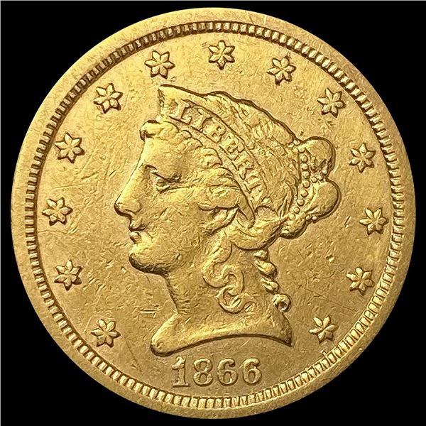 1866-S $2.50 Gold Quarter Eagle ABOUT UNCIRCULATED