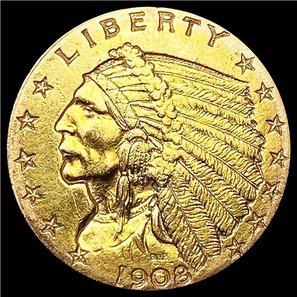 1908 $2.50 Gold Quarter Eagle CLOSELY UNCIRCULATED