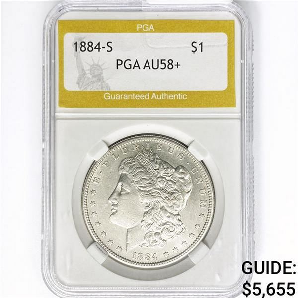 1884-S Morgan Silver Dollar PGA AU58+