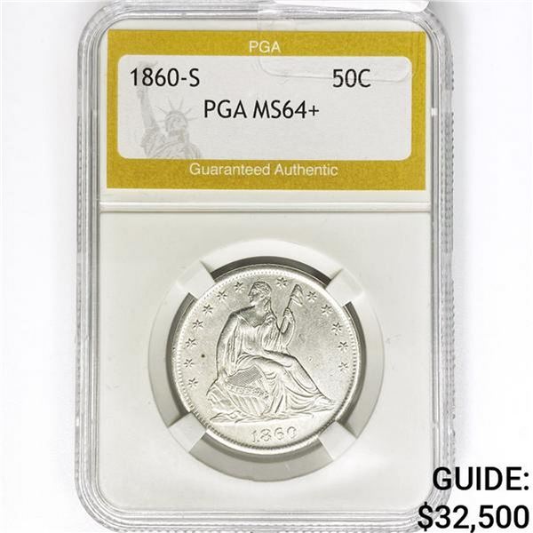 1860-S Seated Liberty Half Dollar PGA MS64+