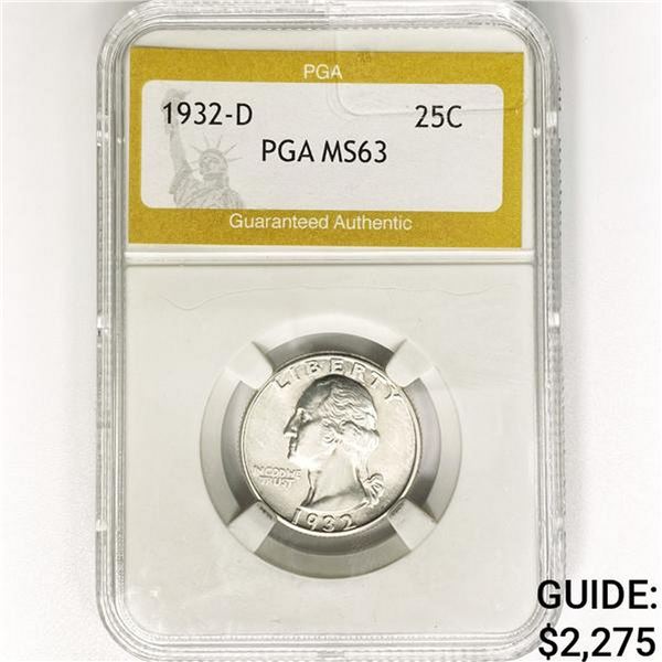 1932-D Washington Silver Quarter PGA MS63