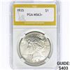 Image 1 : 1935 Silver Peace Dollar PGA MS63+