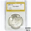 Image 1 : 1883-CC Morgan Silver Dollar PGA MS65