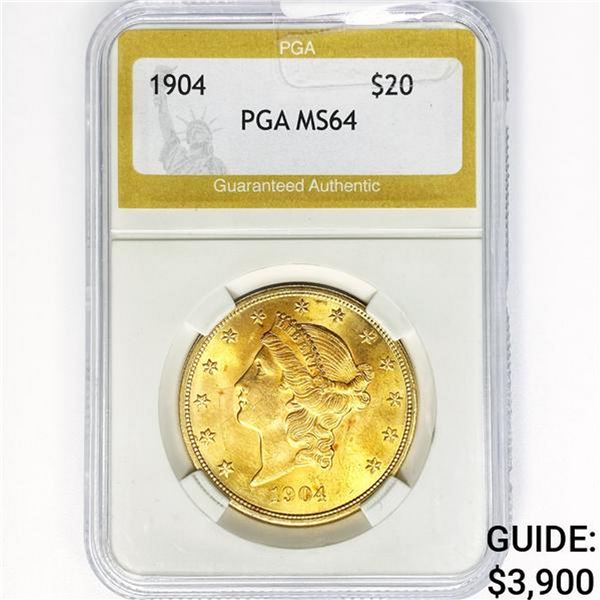 1904 $20 Gold Double Eagle PGA MS64