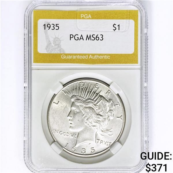 1935 Silver Peace Dollar PGA MS63