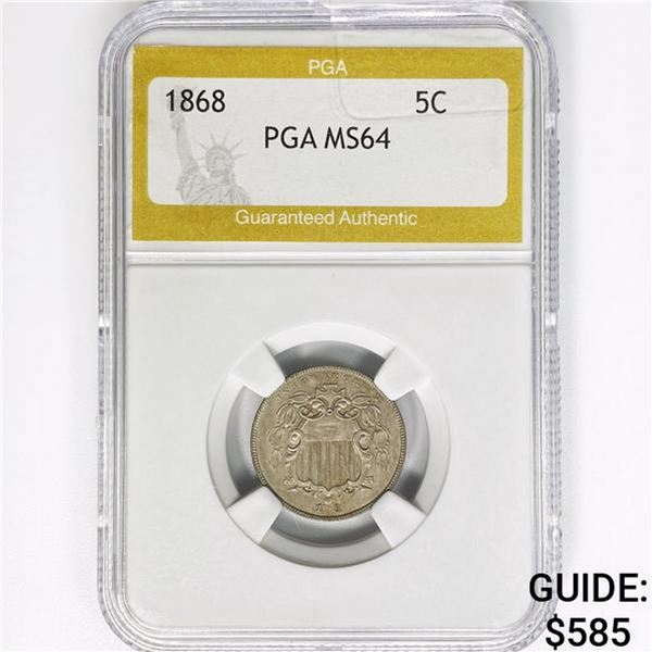 1868 Shield Nickel PGA MS64