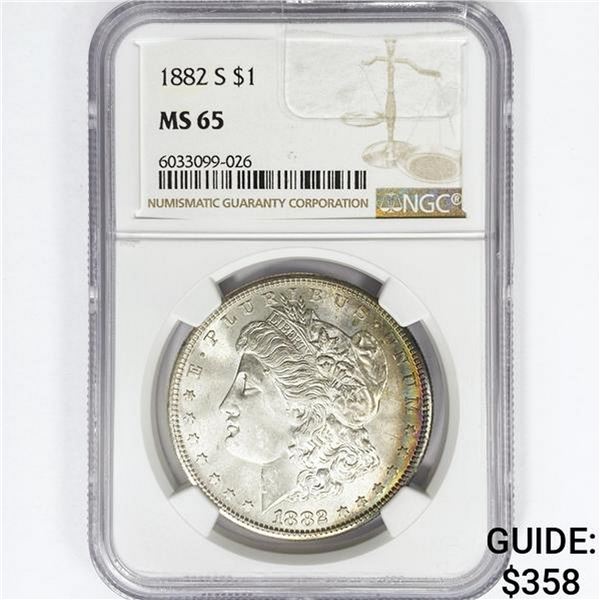 1882-S Morgan Silver Dollar NGC MS65