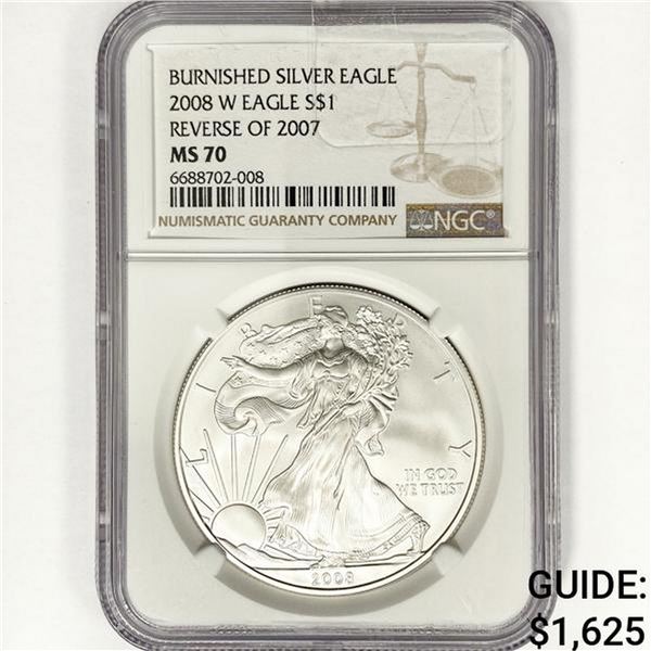 2008-W Rev 07 American 1oz Silver Eagle NGC MS70