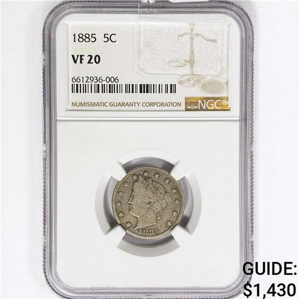 1885 Liberty Victory Nickel NGC VF20