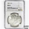 Image 1 : 1891-S Morgan Silver Dollar NGC MS61