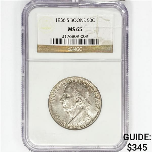1936-S Boone Half Dollar NGC MS65