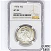 Image 1 : 1945-S Walking Liberty Half Dollar NGC MS66
