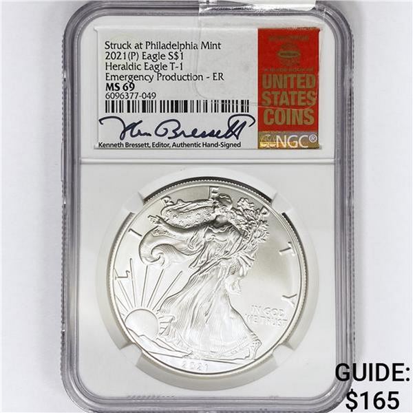 2021-P A.S.E. Signed Bressett T1 NGC MS69