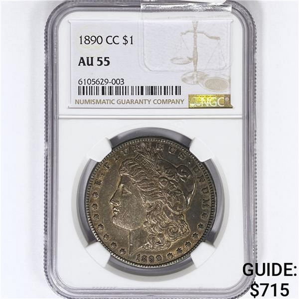 1890-CC Morgan Silver Dollar NGC AU55