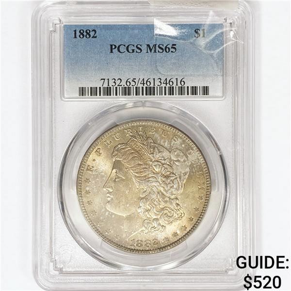 1882 Morgan Silver Dollar PCGS MS65