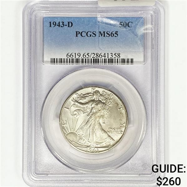 1943-D Walking Liberty Half Dollar PCGS MS65