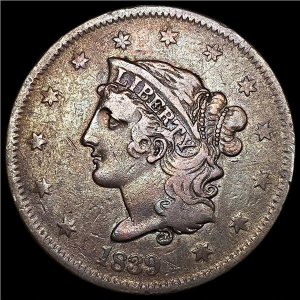 1839 Large Cent LIGHTLY CIRCULATED