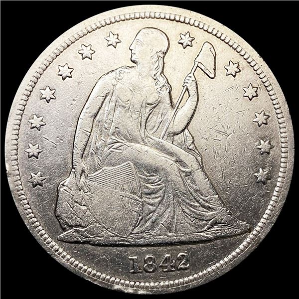 1842 Seated Liberty Dollar CLOSELY UNCIRCULATED
