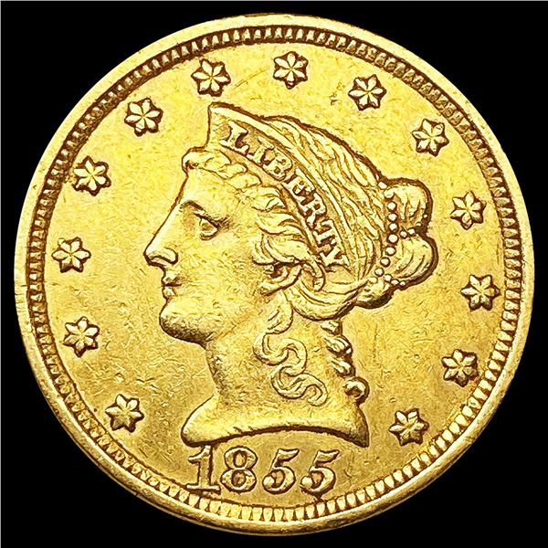1855 $2.50 Gold Quarter Eagle CLOSELY UNCIRCULATED