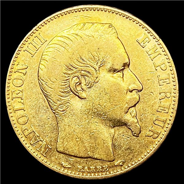 1855-A France .1867oz Gold 20 Francs CLOSELY UNCIR