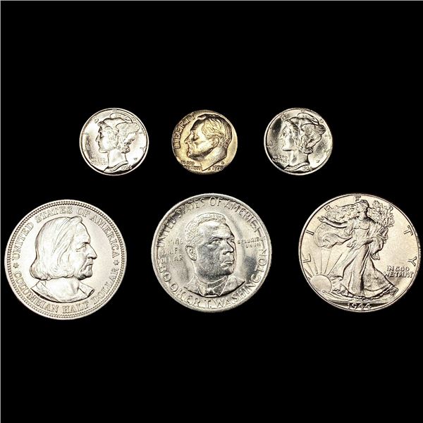 (6) US Varied Coins (1892, 1935, 1936, 1944-D, 194