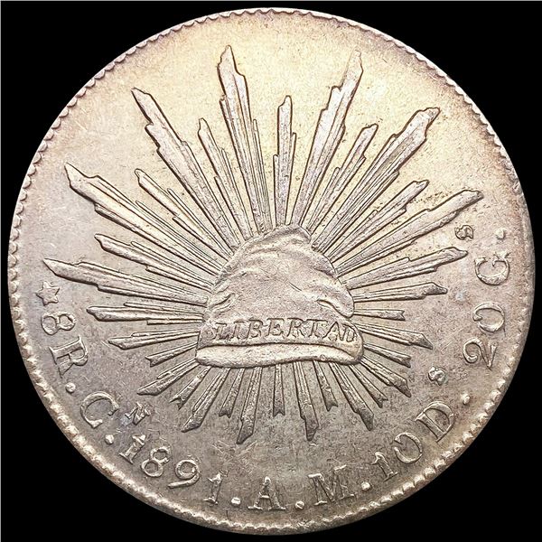 1891 Mexico Silver 8 Reales UNCIRCULATED