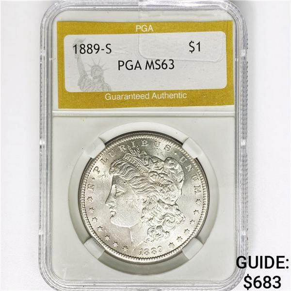 1889-S Morgan Silver Dollar PGA MS63