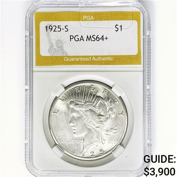 1925-S Silver Peace Dollar PGA MS64+