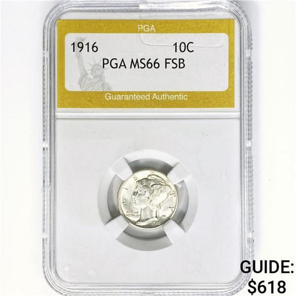 1916 Mercury Silver Dime PGA MS66 FSB