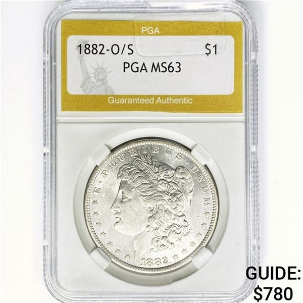 1882-O/S Morgan Silver Dollar PGA MS63