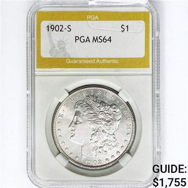 1902-S Morgan Silver Dollar PGA MS64