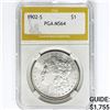 Image 1 : 1902-S Morgan Silver Dollar PGA MS64