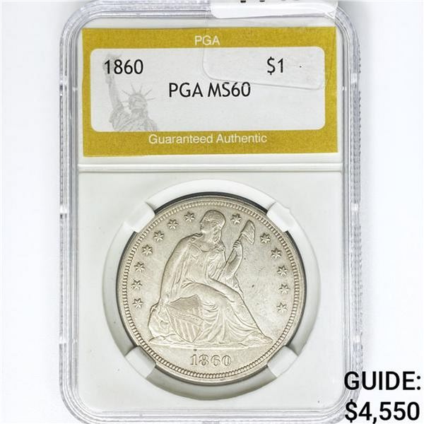 1860 Seated Liberty Dollar PGA MS60