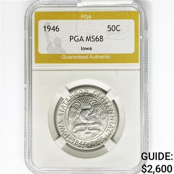 1946 Iowa Half Dollar PGA MS68