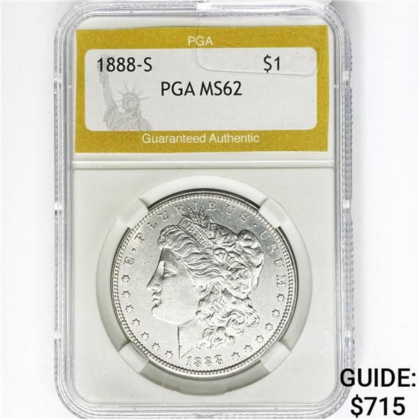 1888-S Morgan Silver Dollar PGA MS62