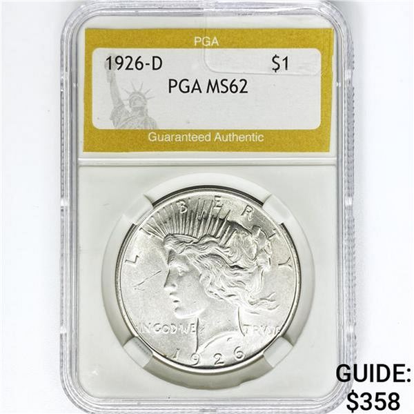 1926-D Silver Peace Dollar PGA MS62