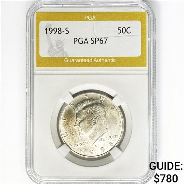 1998-S Kennedy Half Dollar PGA SP67