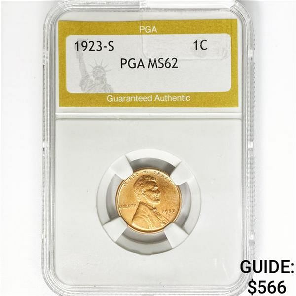 1923-S Wheat Cent PGA MS62